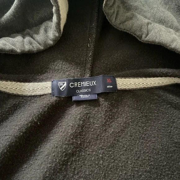 Cremieux Hoodie Men’s Gray Zip Up Classics Size XL Preppy Loungewear Travel - Picture 3 of 4